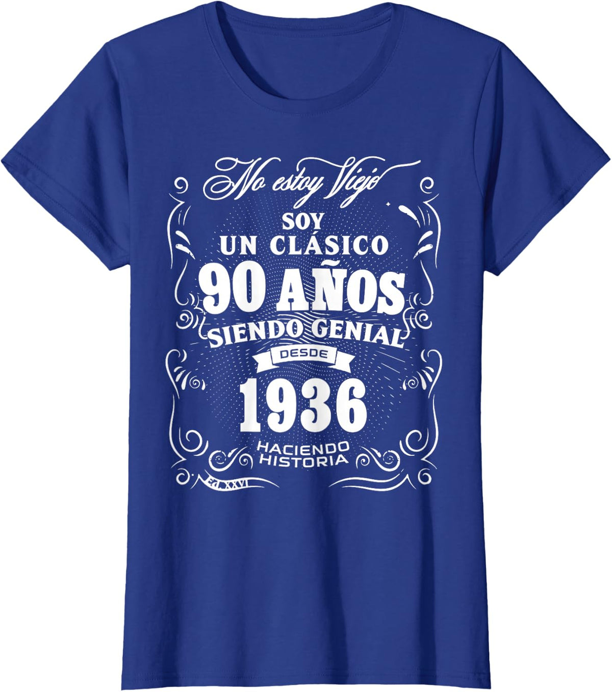 Vintage 90th Birthday Men Funny 1936 90 Birthday Spanish T-Shirt - Royal Blue