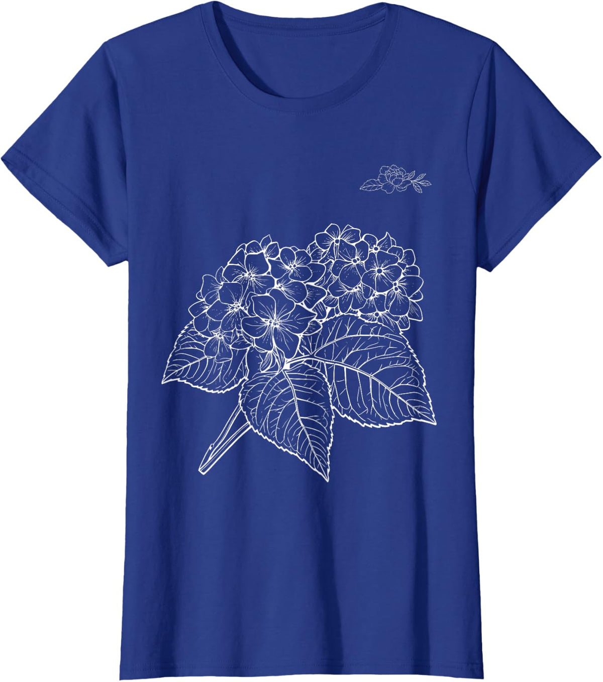 Hydrangea Flower Funny Unisex Design for Men Women Tee T-Shirt - Royal Blue
