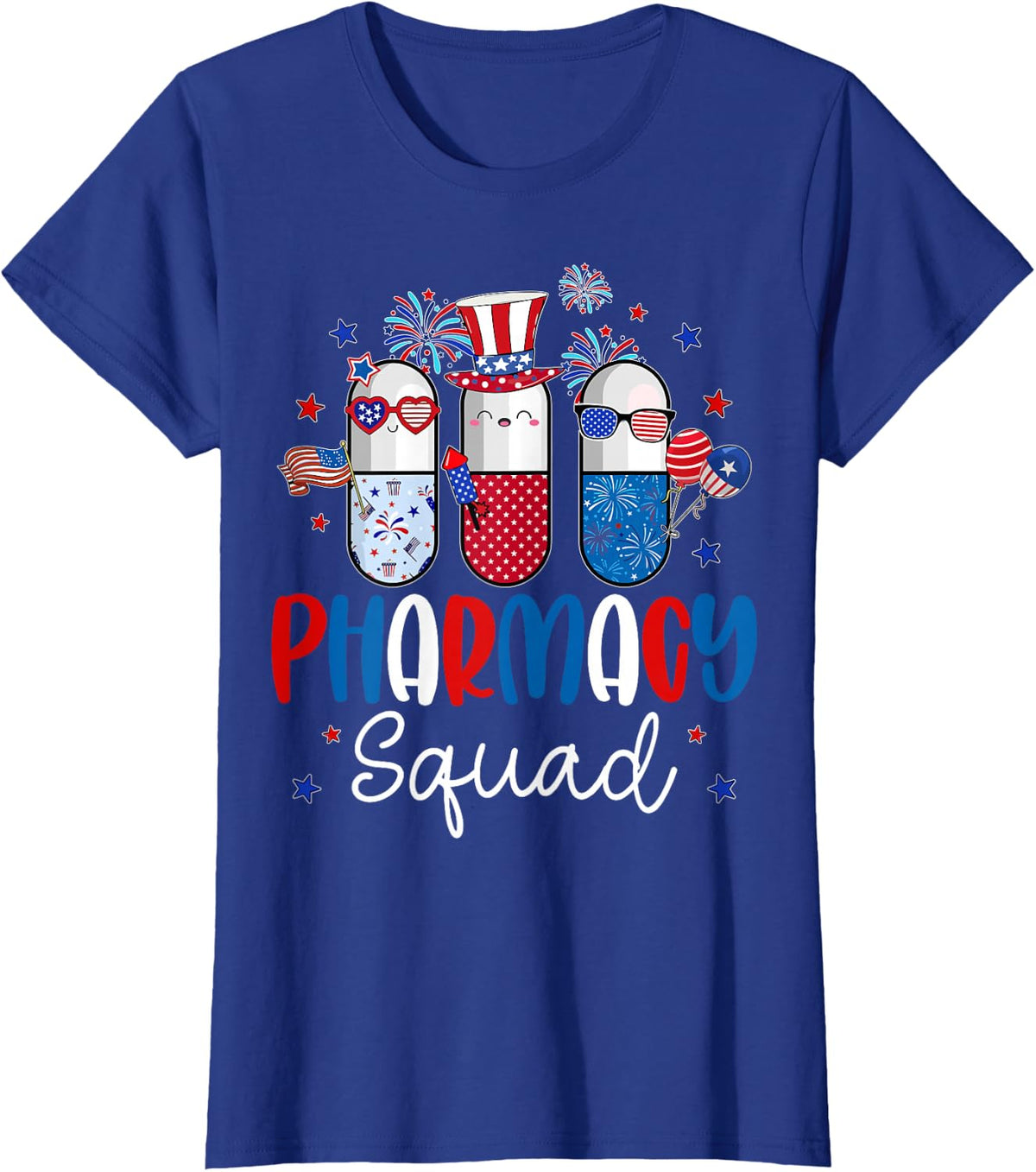 Pharmacy Squad - Funny Certified Pharmacist Easter Bunny T-Shirt - Royal Blue