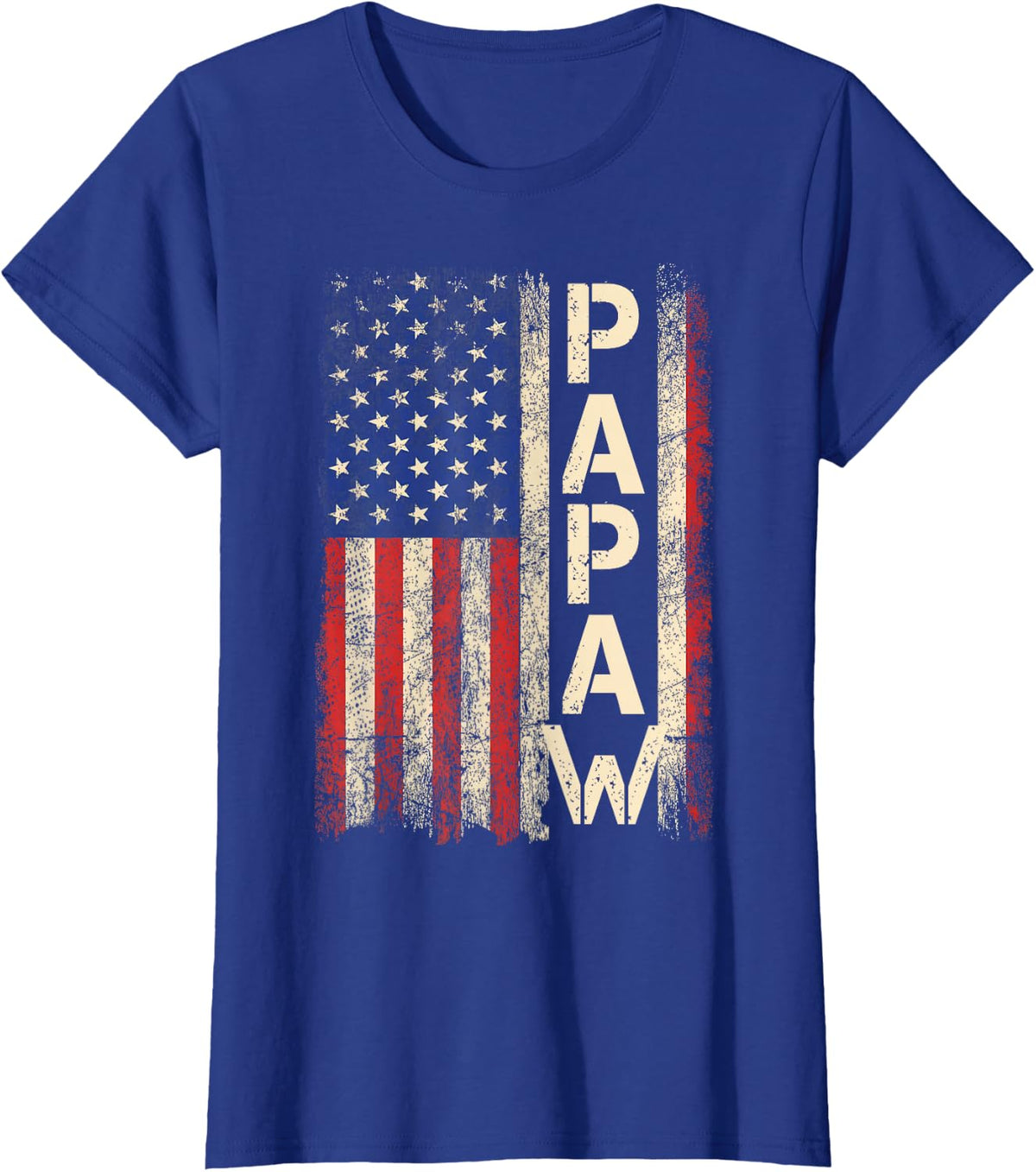 Papaw American Flag Father's Day For Men T-Shirt - Royal Blue