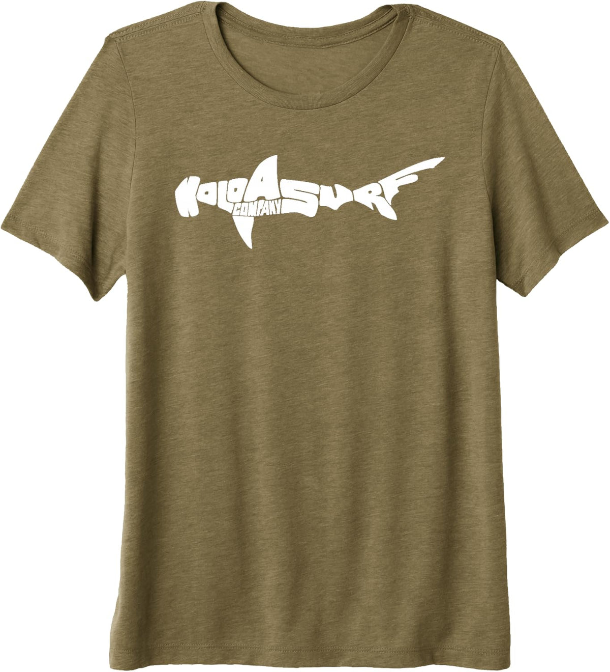 Koloa Surf Hammerhead Shark Logo Lightweight, Graphic Premium Tri-Blend T-Shirt - Olive Green