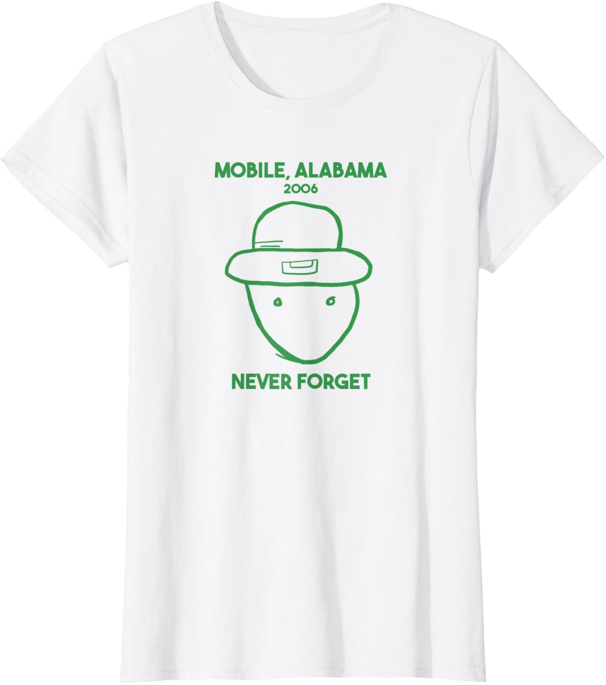 Mobile Alabama Leprechaun Sketch Never Forget St Paddy's Day T-Shirt - White