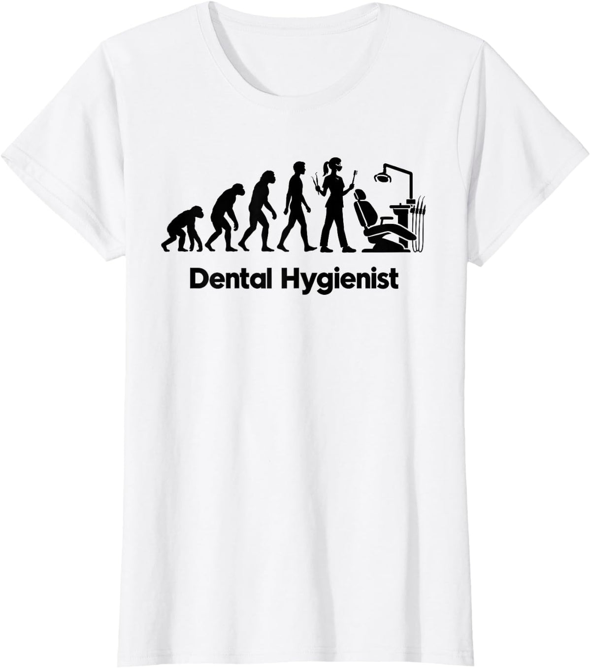Dental Hygienist Evolution Profession T-Shirt - White