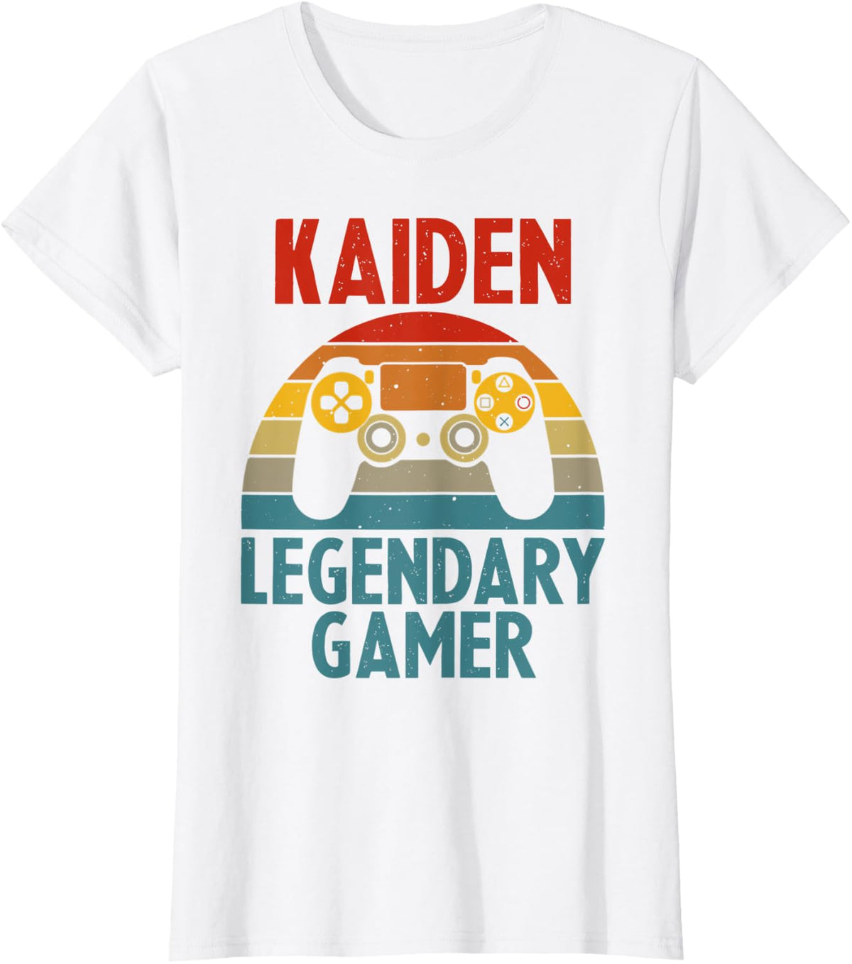 KAIDEN Gift Name Personalized Funny Gaming Geek Birthday T-Shirt - White