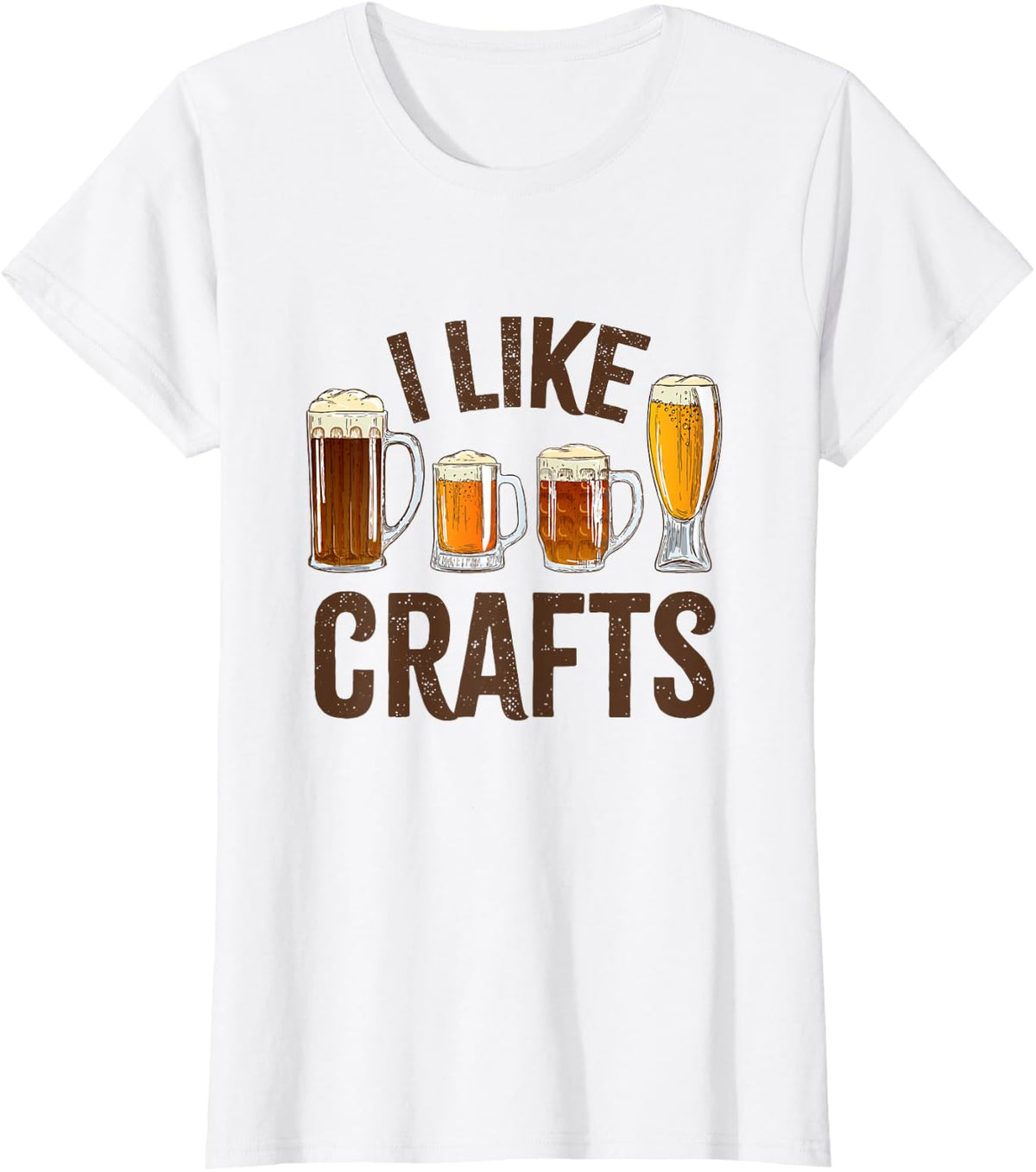 Funny Vintage Design Beer Day Retro I Like Crafts T-Shirt - White