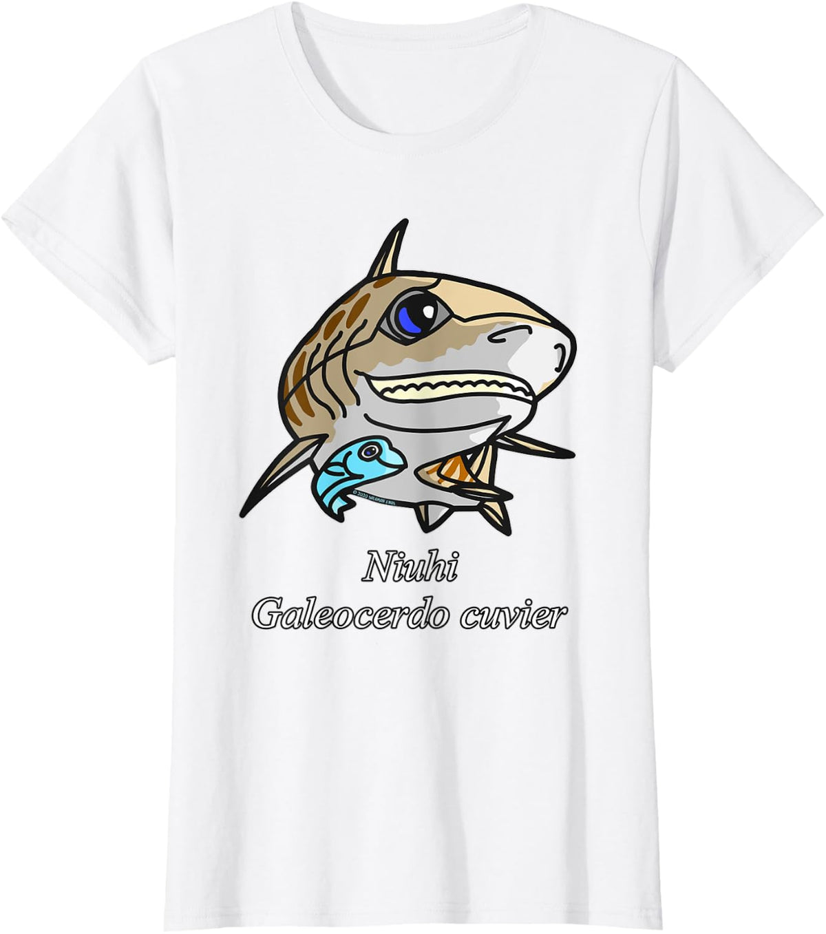 Niuhi - Galeocerdo cuvier T-Shirt - White