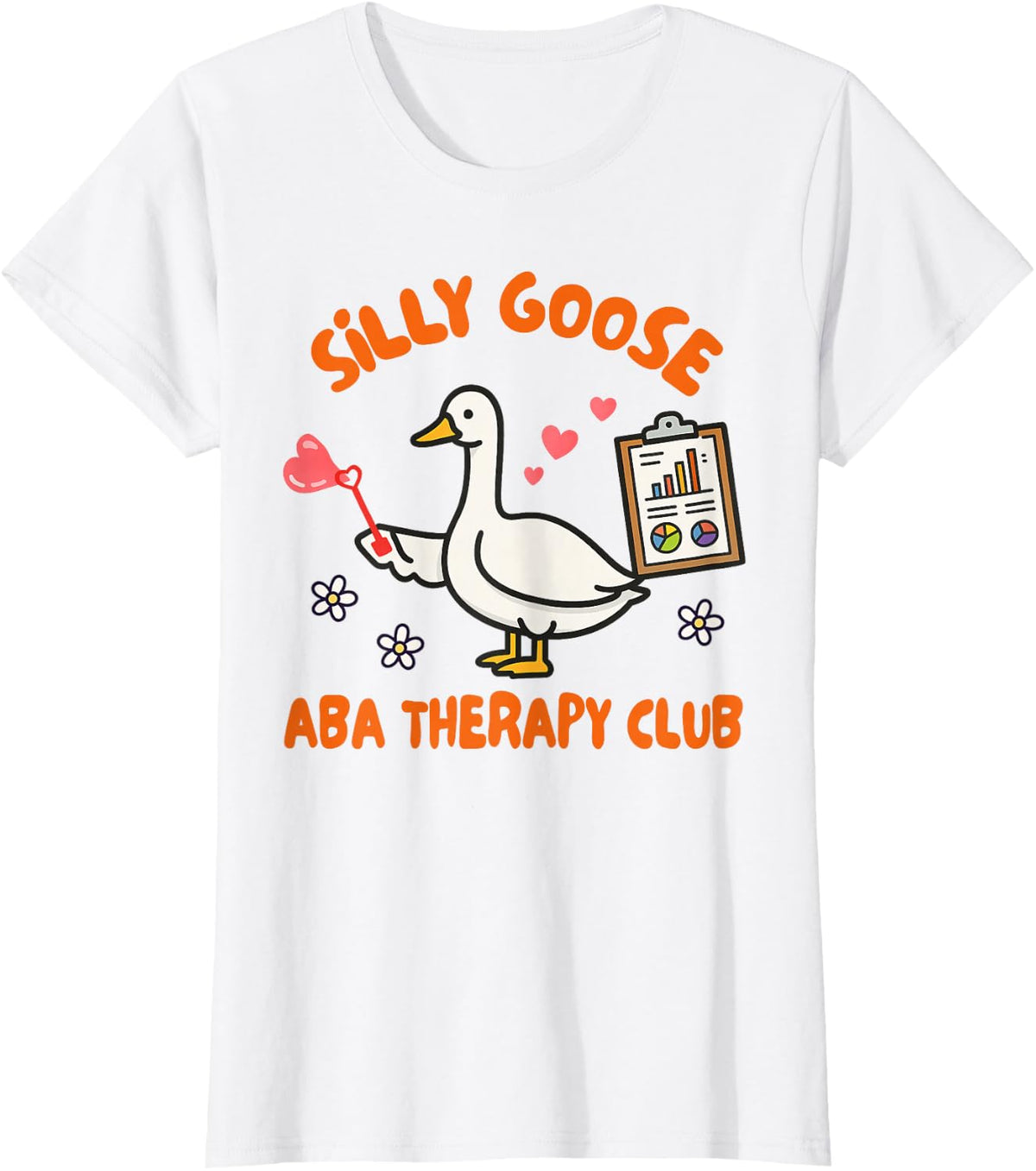 Applied Behavior Analyst ABA Therapy Tees Silly Goose ABA Therapy Club T-Shirt - White
