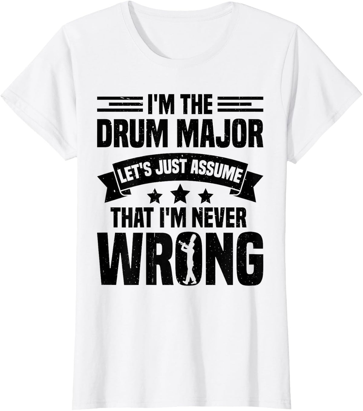 Drum Major Mace White Marching Band Gloves Leather Drum Major T-Shirt - Unisex-Adult, Small, White, Short Sleeve, Modern,