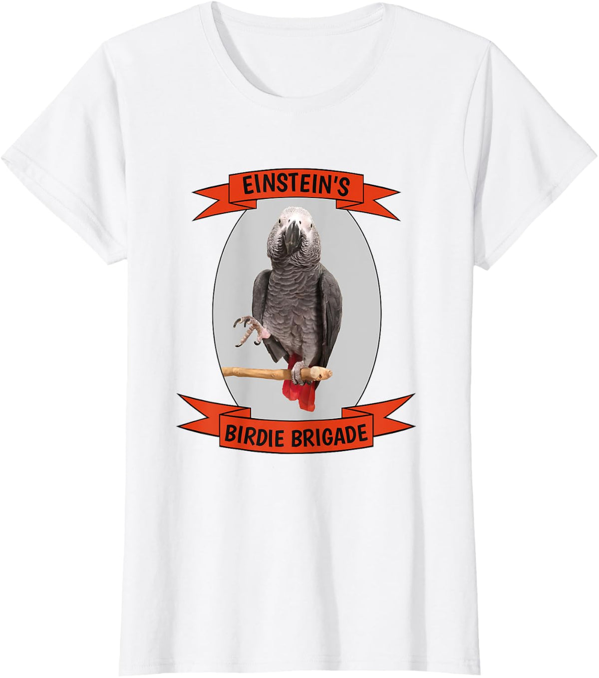 Birdie Brigade African Grey Parrot T-Shirt - White