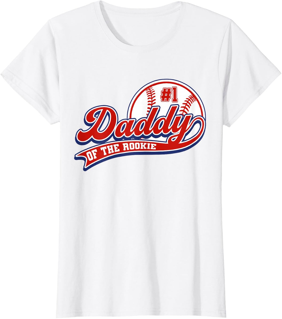 Daddy of Rookie of Year 1st Birthday Baseball Father Sport T-Shirt - White