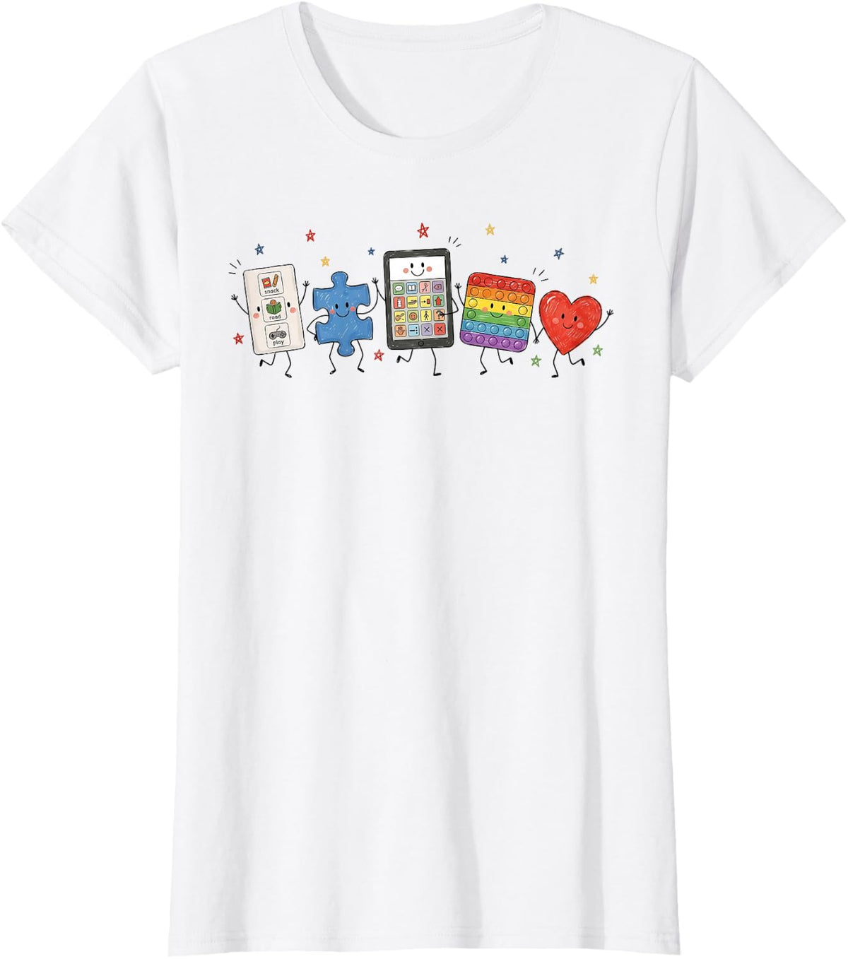 AAC Communication Autism Acceptance SPED Teacher T-Shirt - White