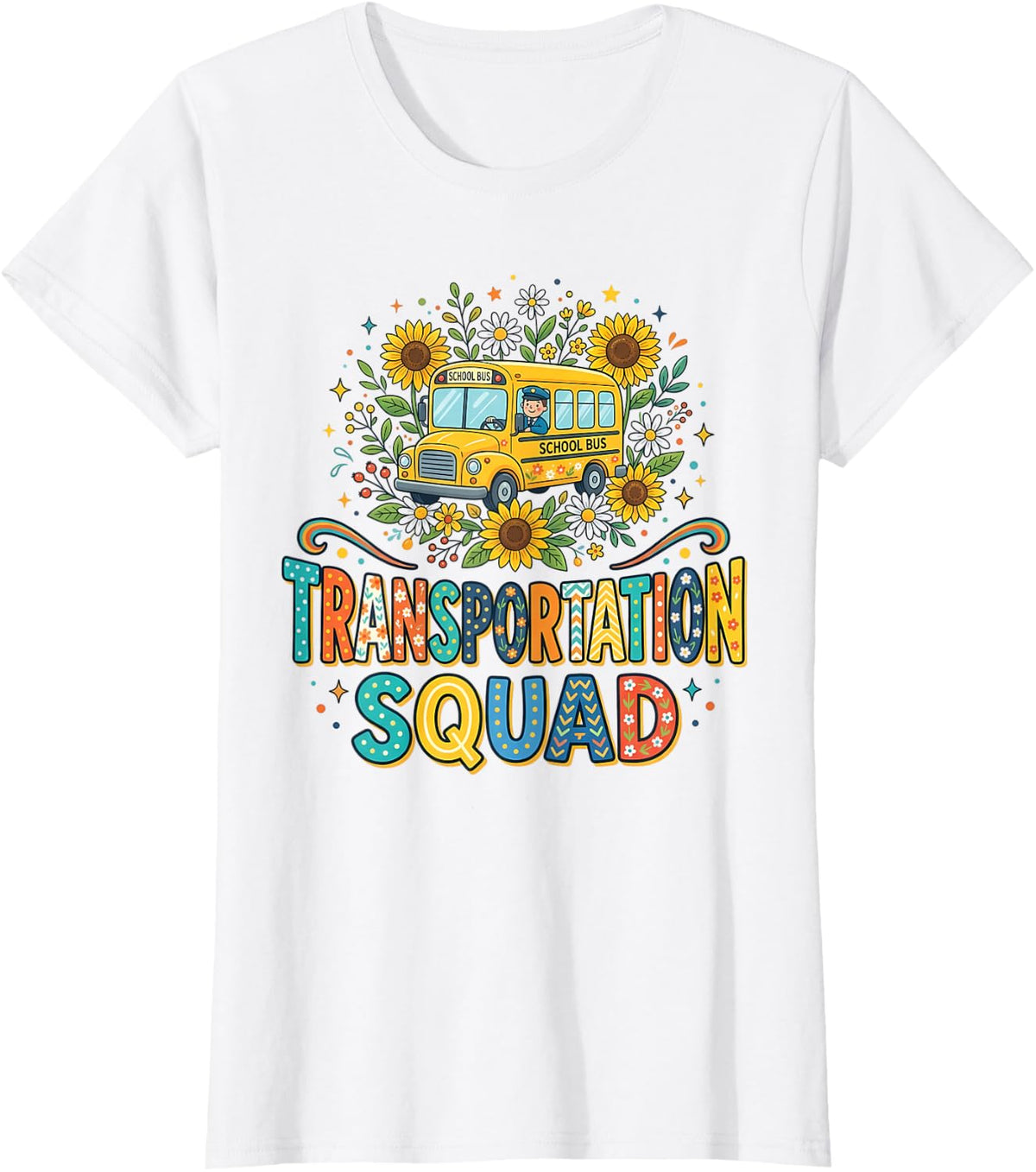 Transportation Squad Driving Bus Driver Transportation Team T-Shirt - White