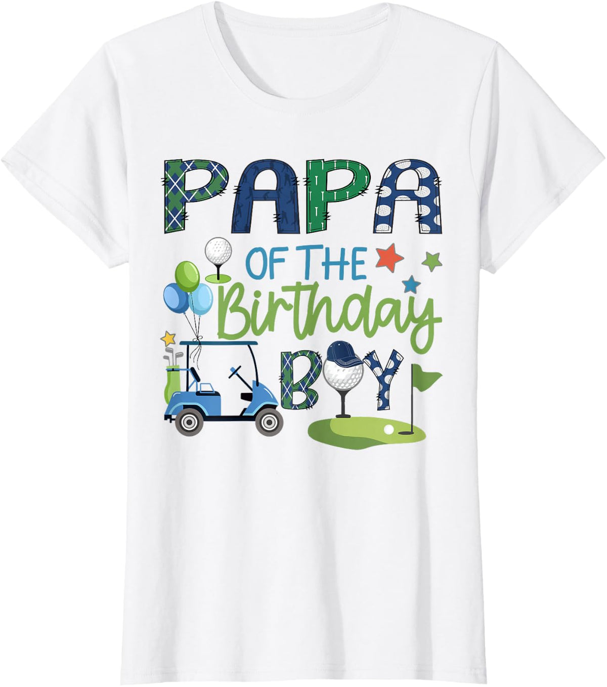 Papa Of The Birthday Boy Hole in One Golf Sport T-Shirt - White