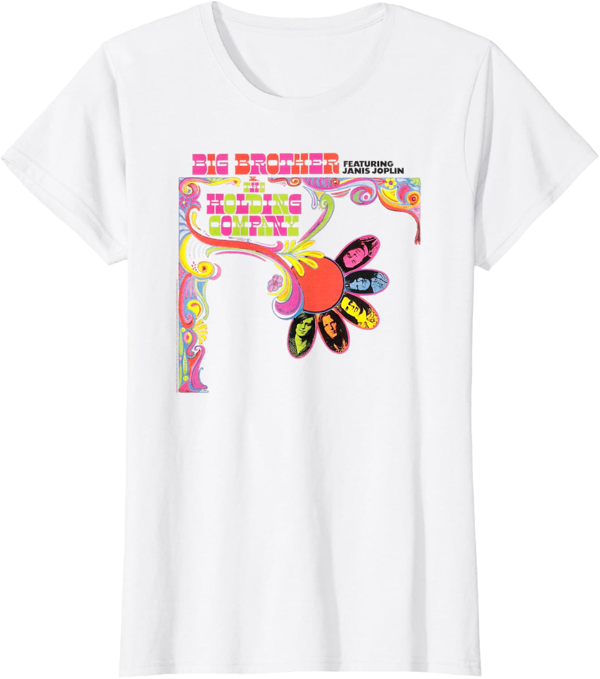 Big Brother and the Holding Company featuring Janis Joplin T-Shirt - White
