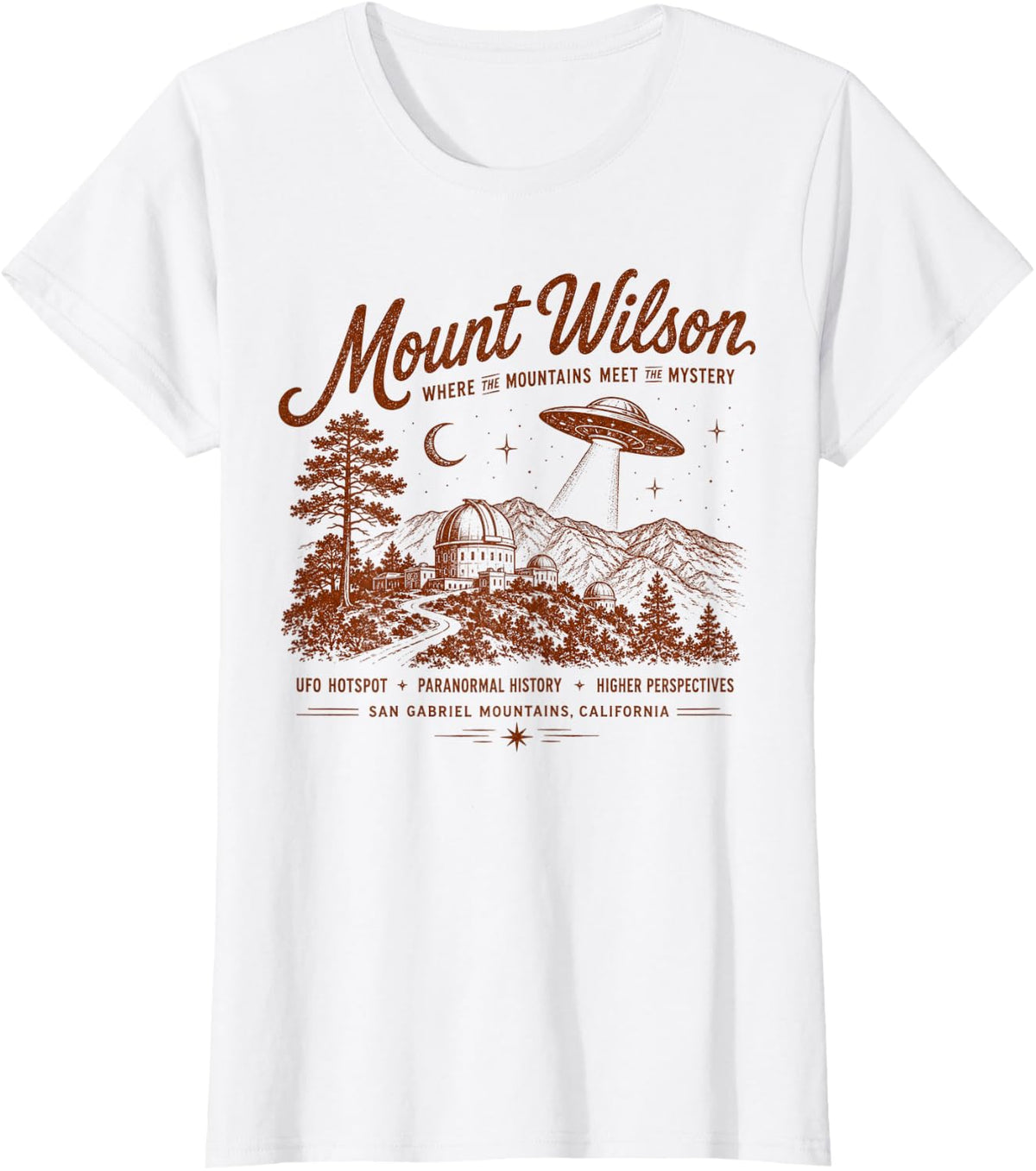 Mount Wilson California UFO Observatory Vintage T-Shirt - White