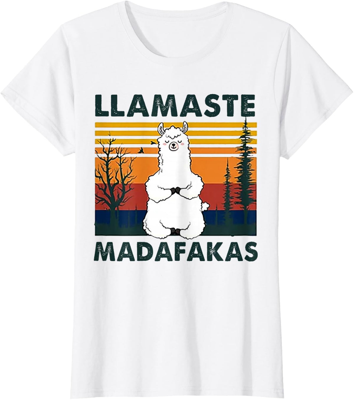 Llamaste Madafakas Funny Llama Retro Vintage T-Shirt - White