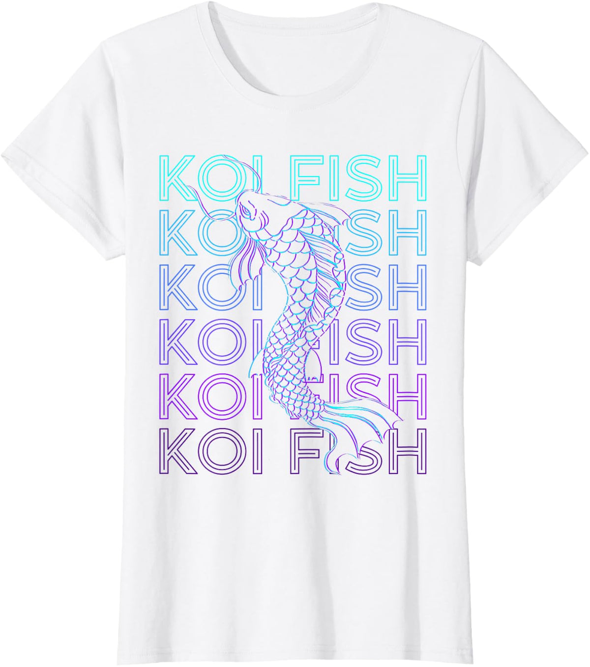 Koi Fish Carp Japanese Fish Retro T-Shirt - White