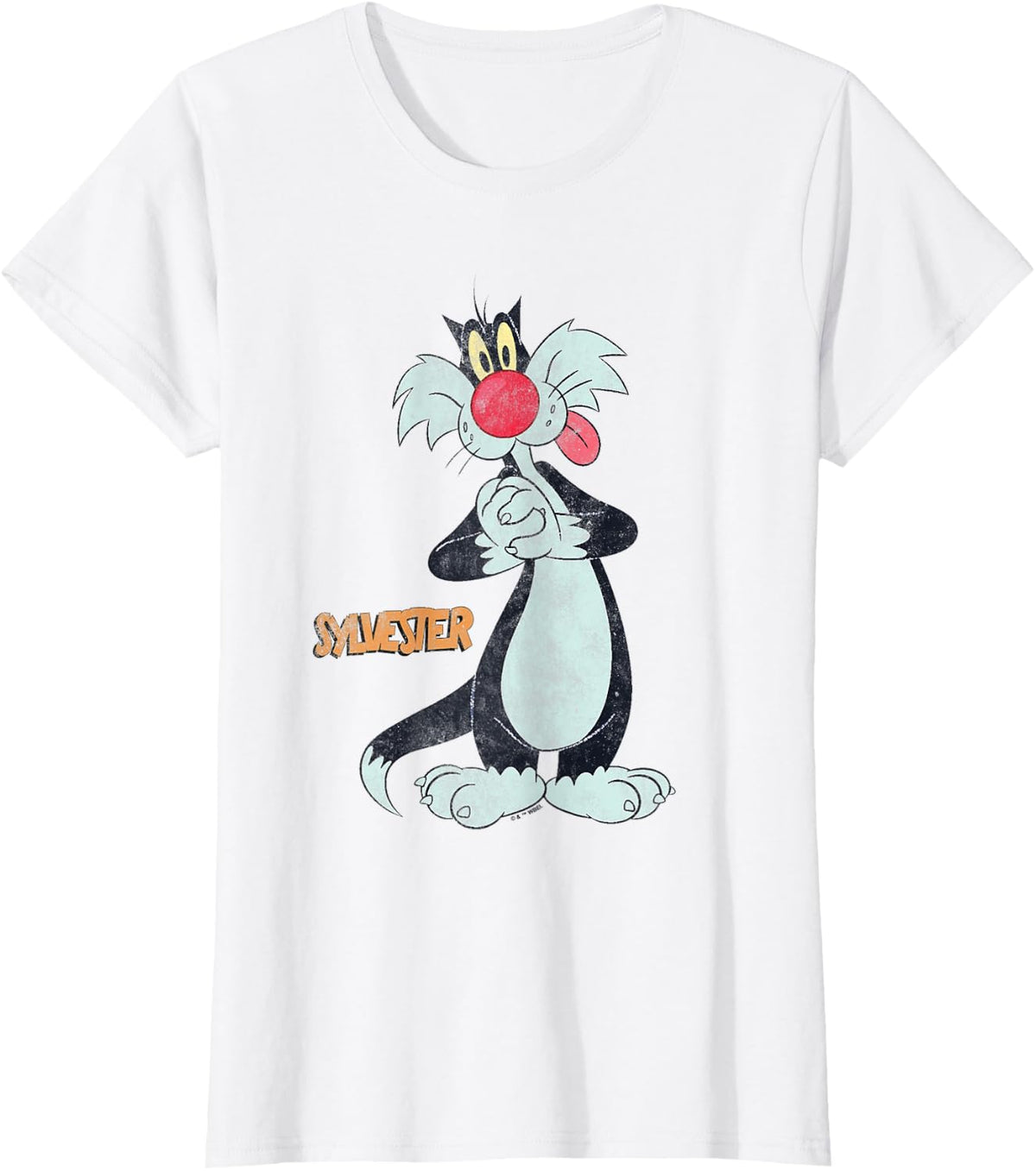 Looney Tunes Sylvester Retro Large Pose T-Shirt - White