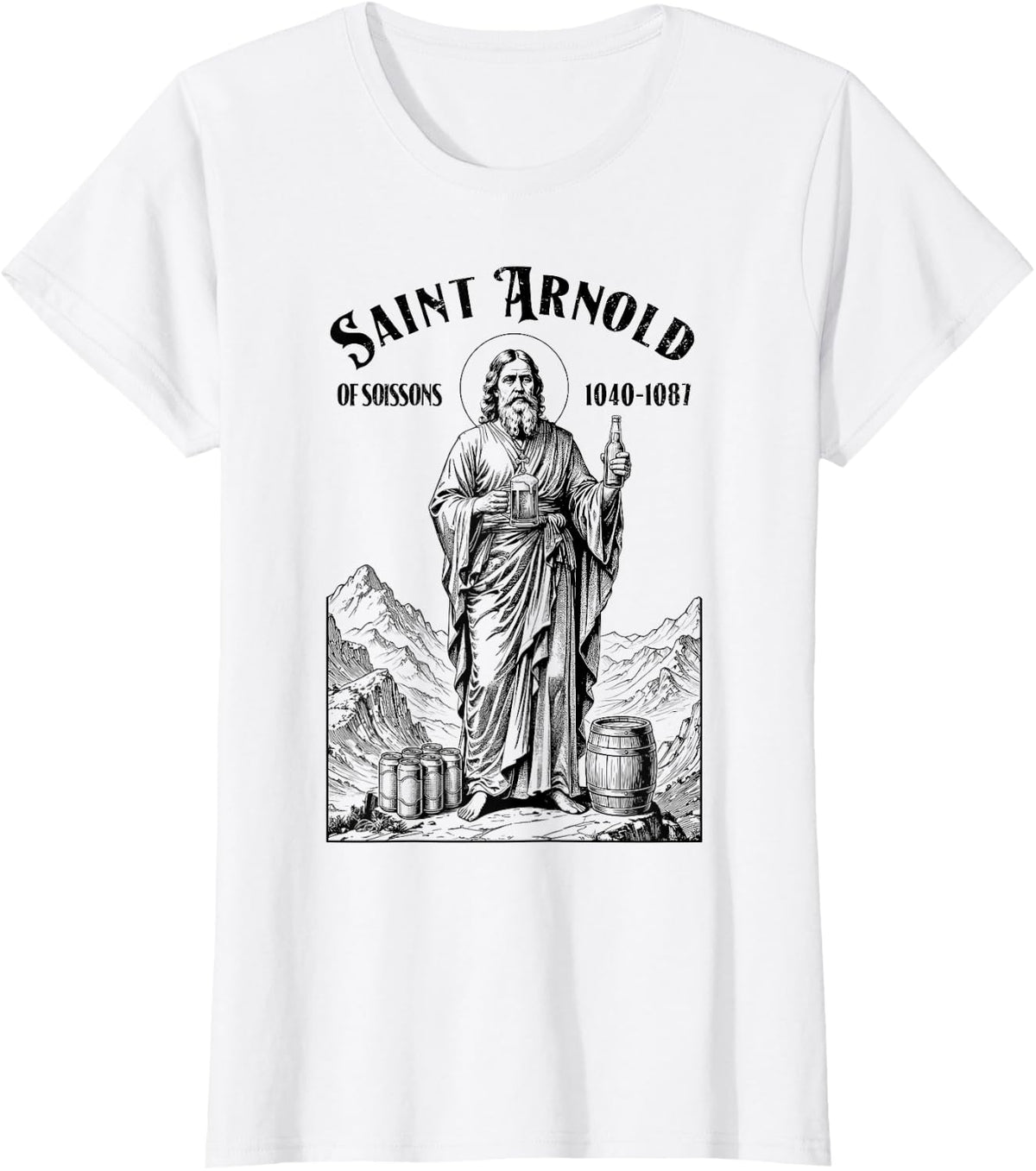 Beer Brewing Patron Saint Arnold Brewmaster Home Brew T-Shirt - White