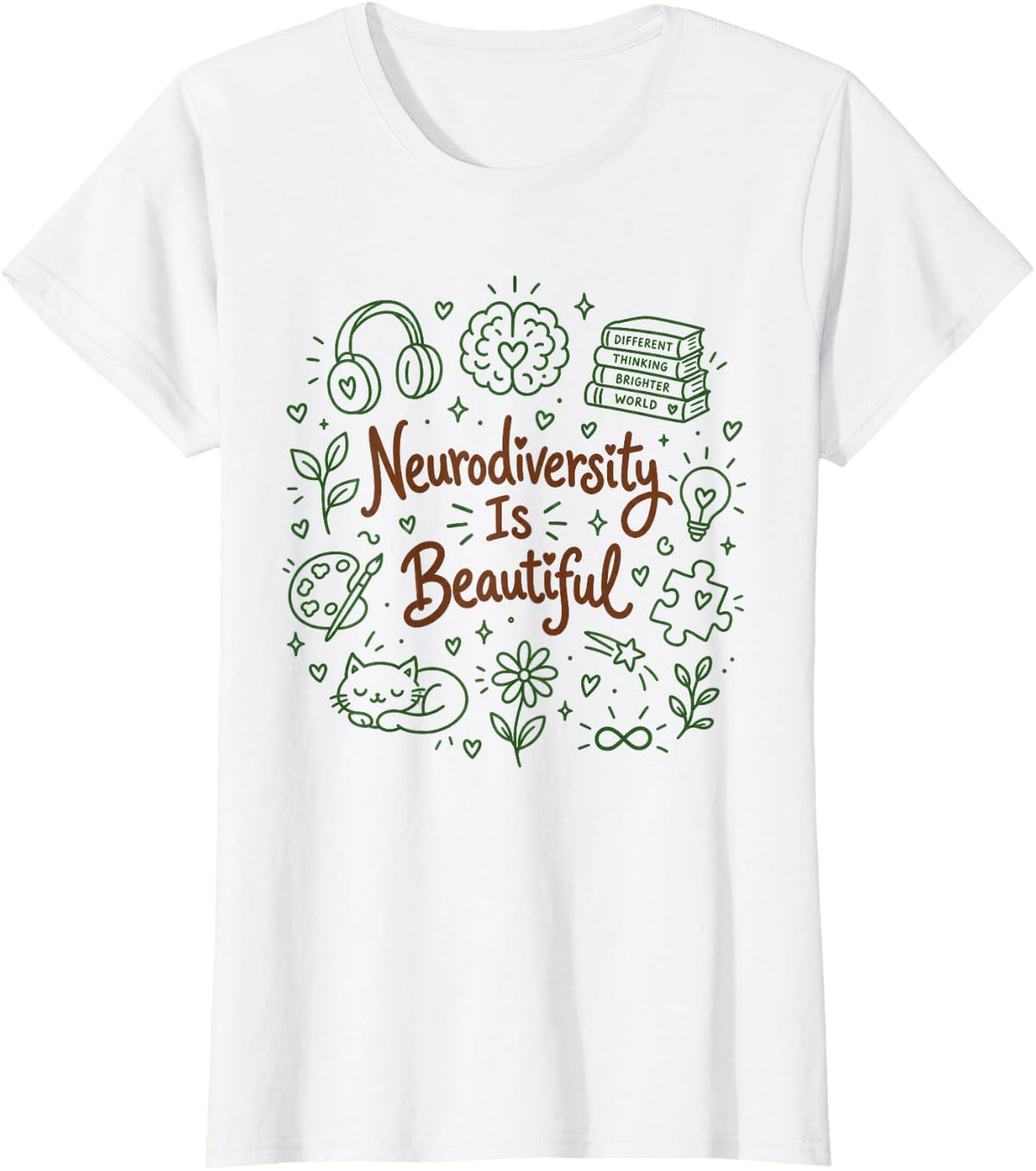 Neurodiversity is Beautiful Neurodivergent T-Shirt - White