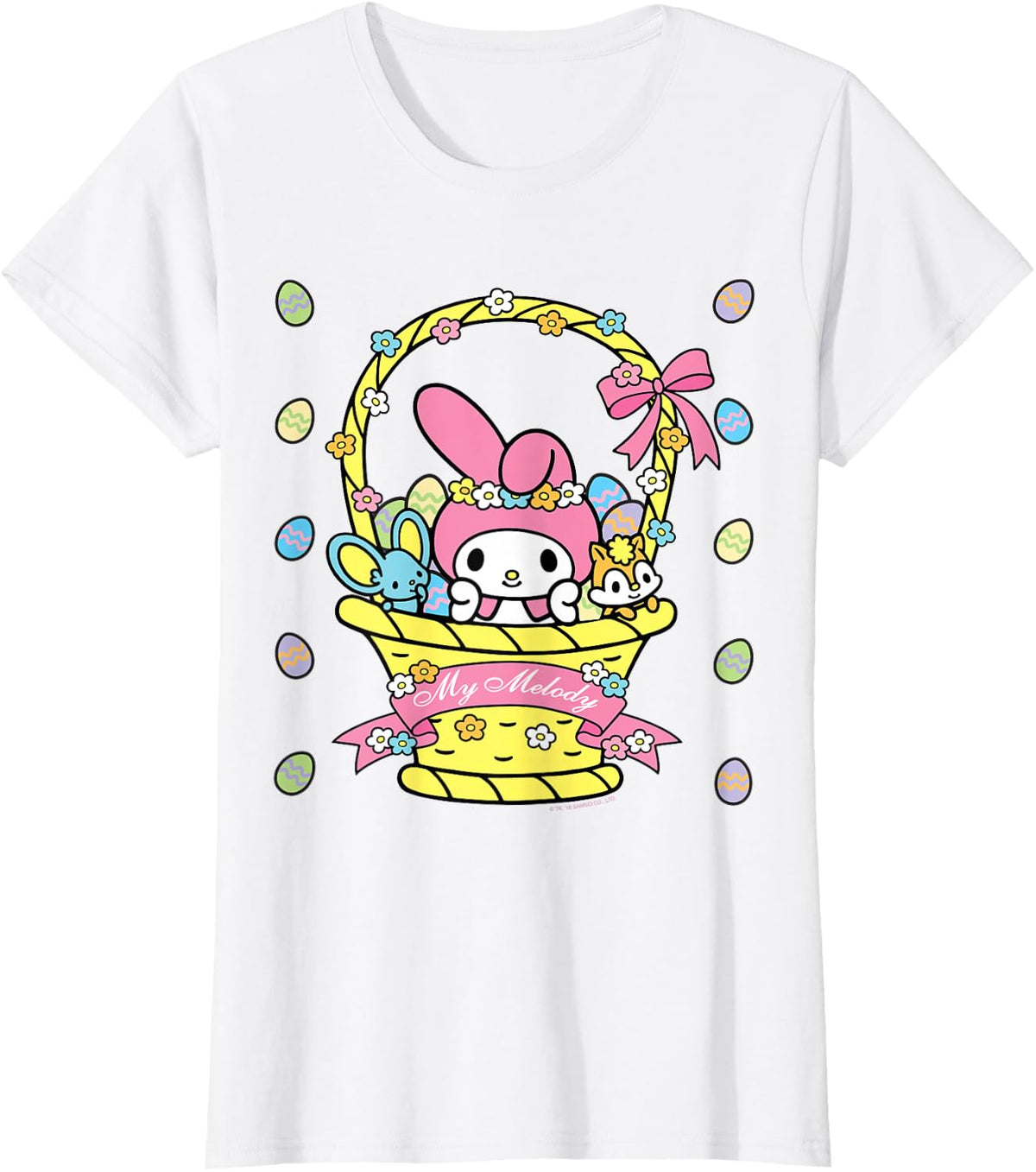 My Melody Logo Happy Easter Tee Shirt T-Shirt - White