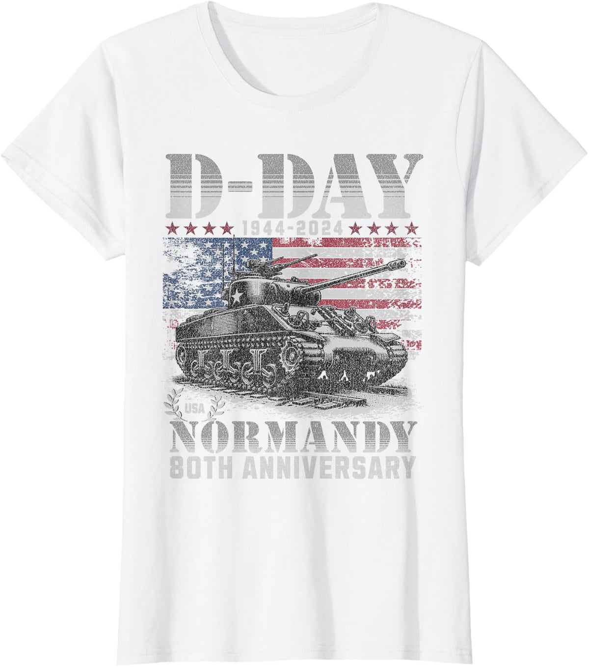 D-day 2024 80th Anniversary Normandy D-Day Omaha Beach 1944 T-Shirt - White