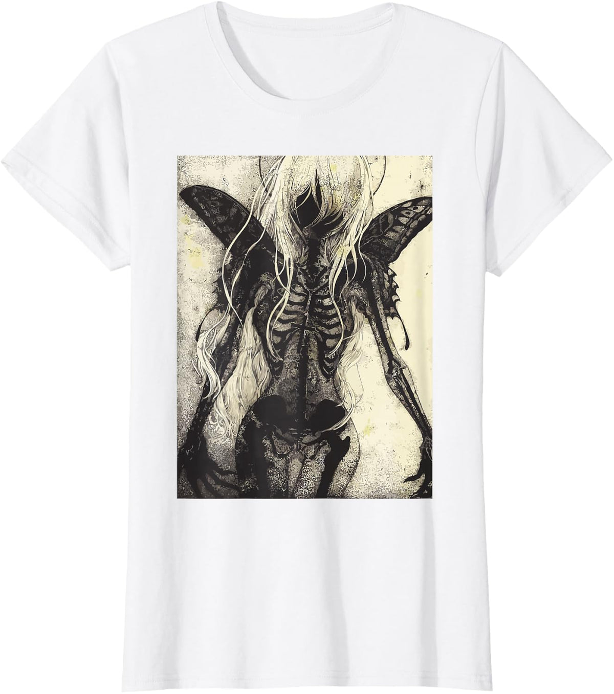 Dark Art Aesthetic Grunge clothes Fairycore Gothic Horror Short Sleeve T-Shirt - White