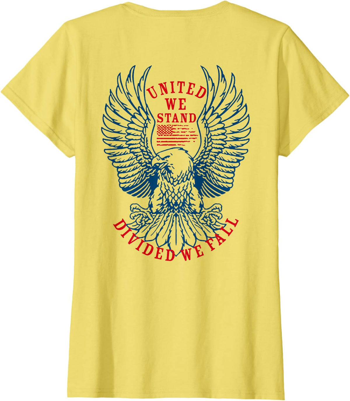 United We Stand Divided We Fall (on back) T-Shirt - Lemon Yellow