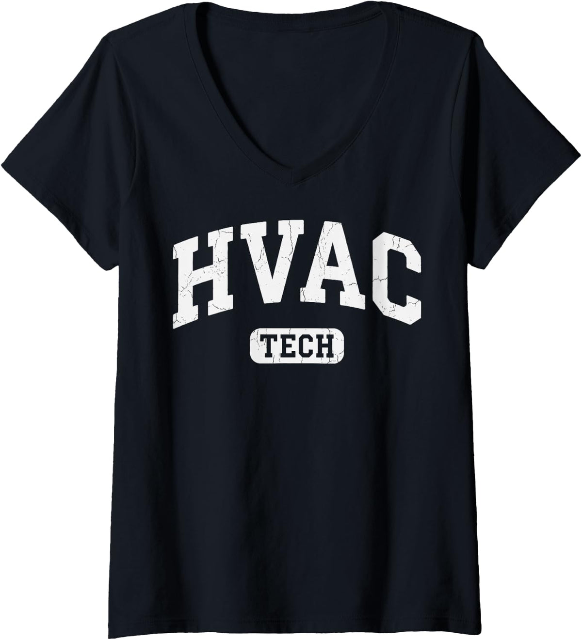 Women's HVAC Technician Tech Installer Tee HVAC Tech V-Neck T-Shirt - Black