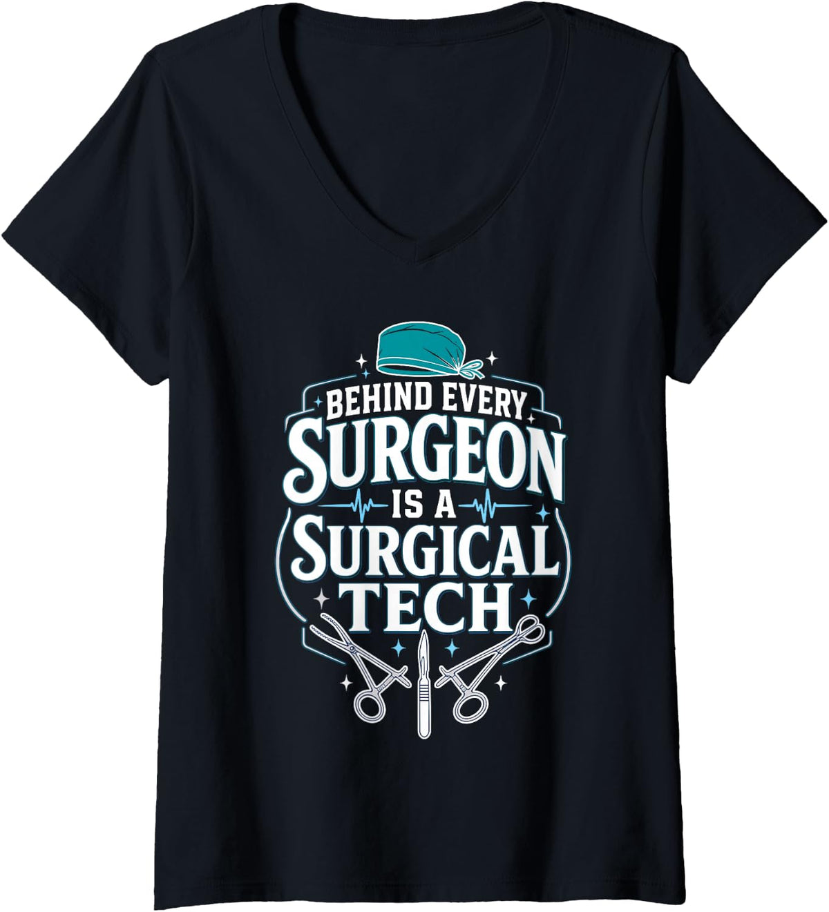 Women's Surgeon Not A Surgical Tech Scrub Nurse Operating Room V-Neck T-Shirt - Black