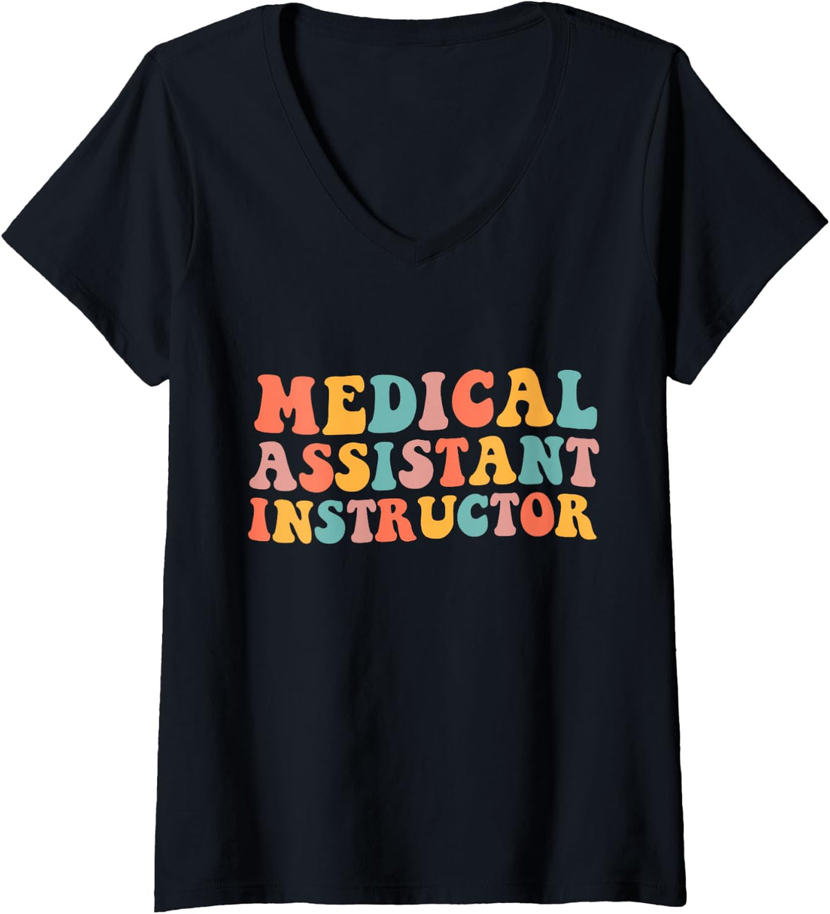 Women's Medical Assistant Instructor V-Neck T-Shirt - Black