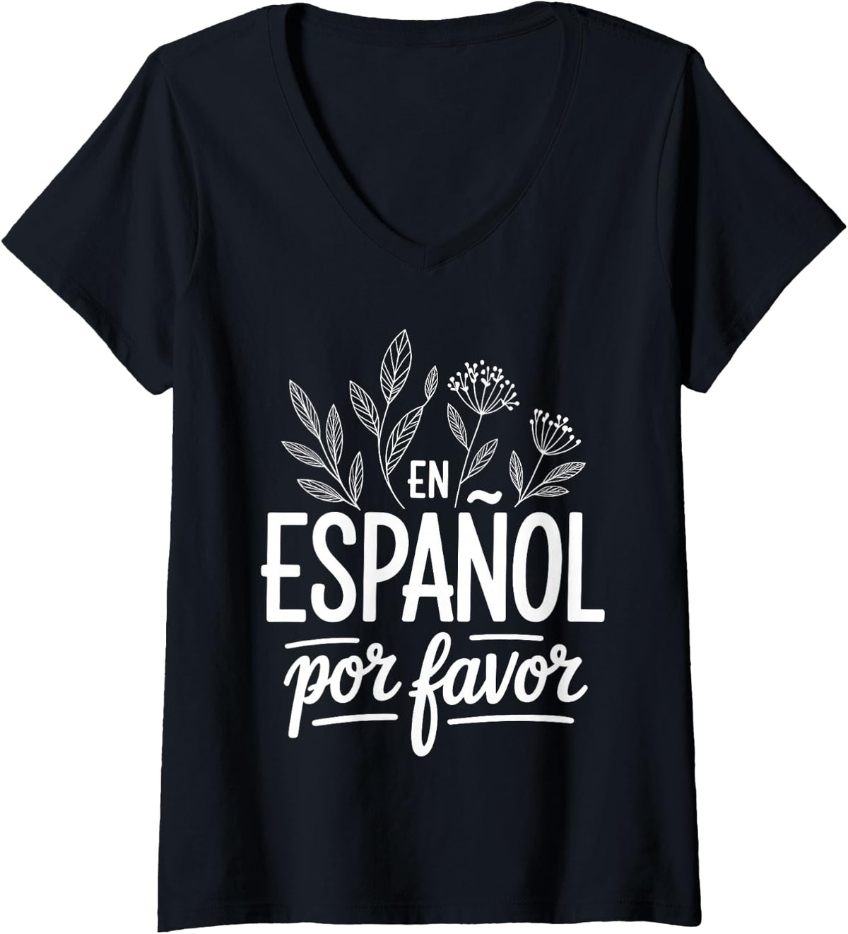 Women's Spanish Teacher Art for Men Women Educator Spanish Teacher V-Neck T-Shirt - Black