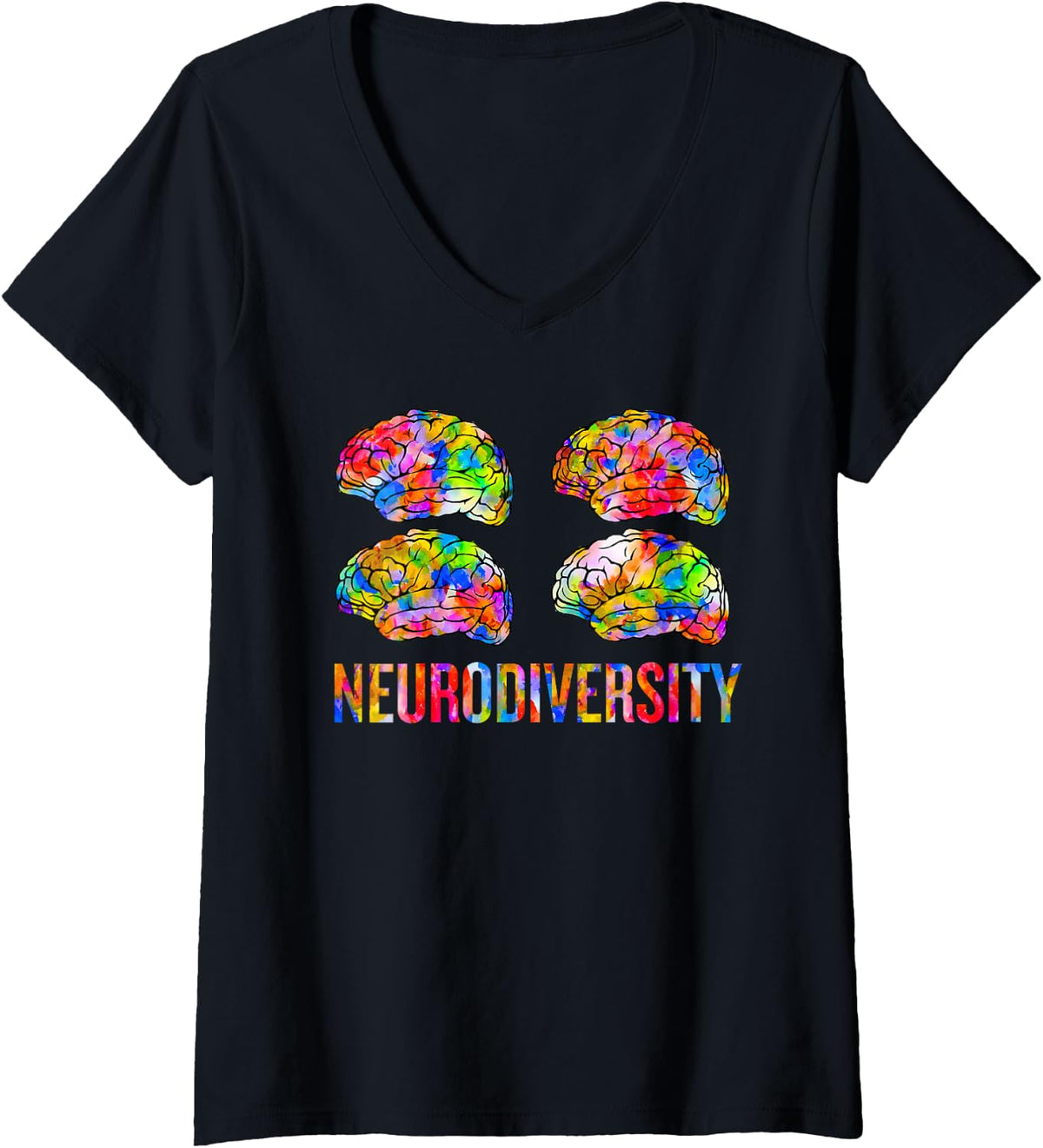 Women's Neurodiversity V-Neck T-Shirt - Black