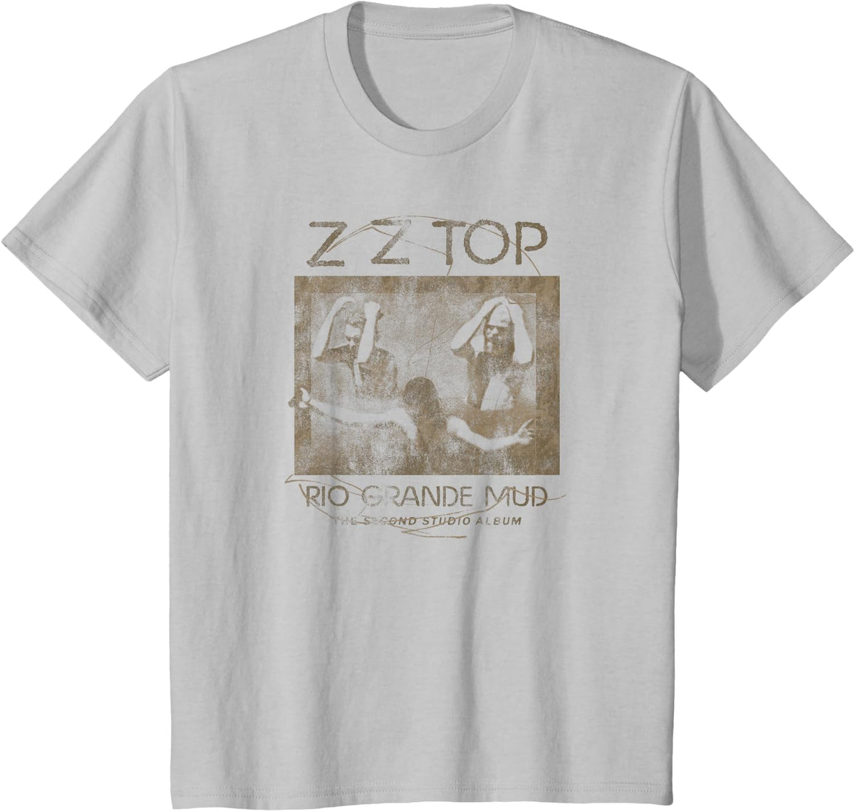 ZZ Top Rio Grande Mud T-Shirt - Silver Grey