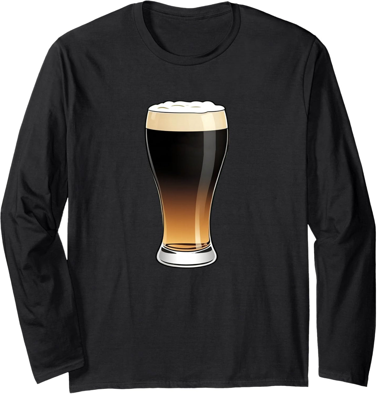 Black and Tan Beer Long Sleeve T-Shirt - Adult Unisex Black