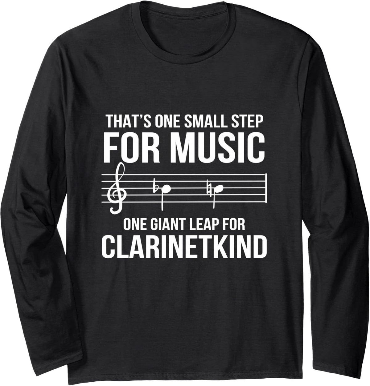 Small Step Clarinet Player Long Sleeve T-Shirt - Adult Unisex Black