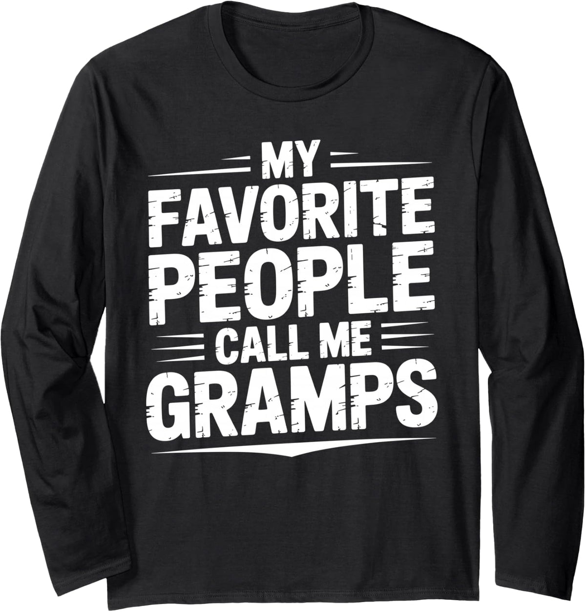 Gramps Design for Grandpa from Grandkids Father's Day Gramps Long Sleeve T-Shirt - Adult Unisex Black