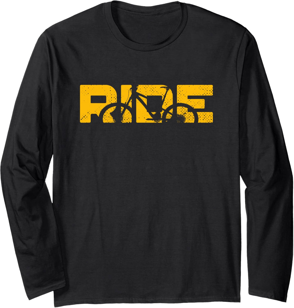 Vintage MTB T Shirt - RIDE Mountain Bike Long Sleeve T-Shirt - Adult Unisex Black