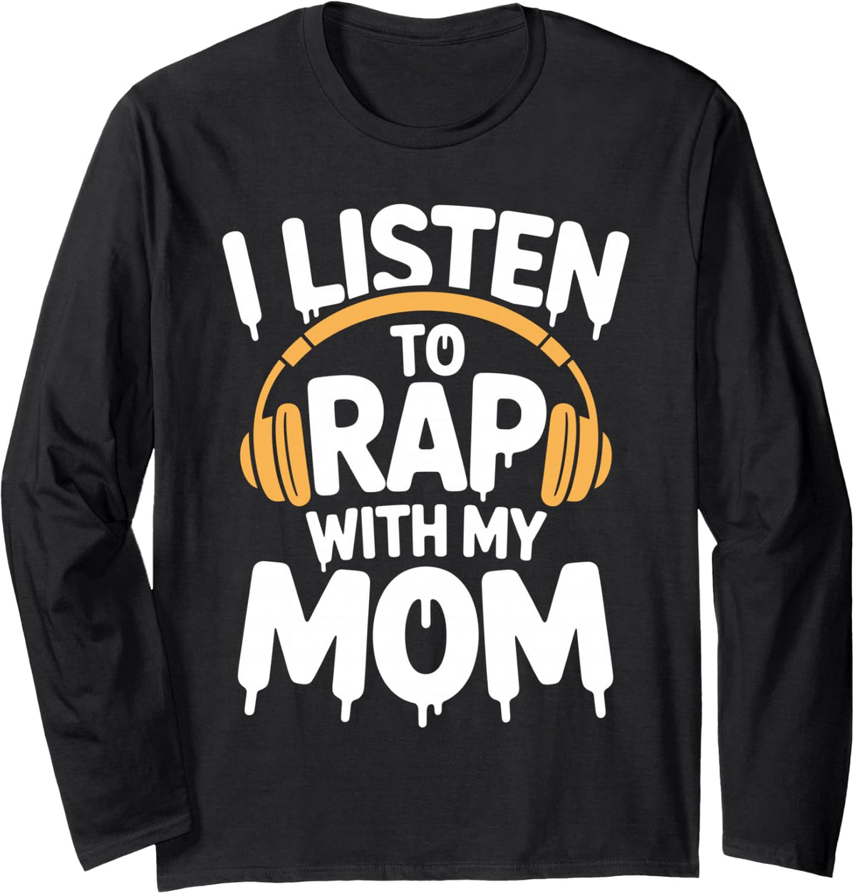 Cool Rapper Art for Kids Boys Rap Music Lover Hip Hop Rapper Long Sleeve T-Shirt - Adult Unisex Black