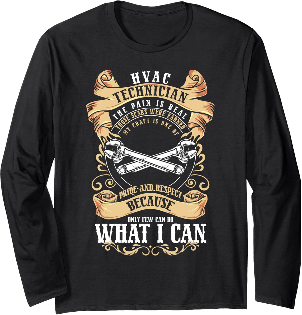 HVAC Mechanic Certified HVAC Tech HVAC Technician Long Sleeve T-Shirt - Adult Unisex Black
