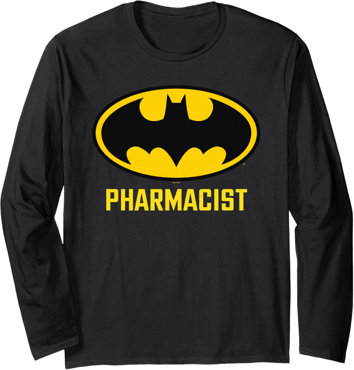 Batman Bat Pharmacist Long Sleeve T-Shirt - Adult Unisex Black