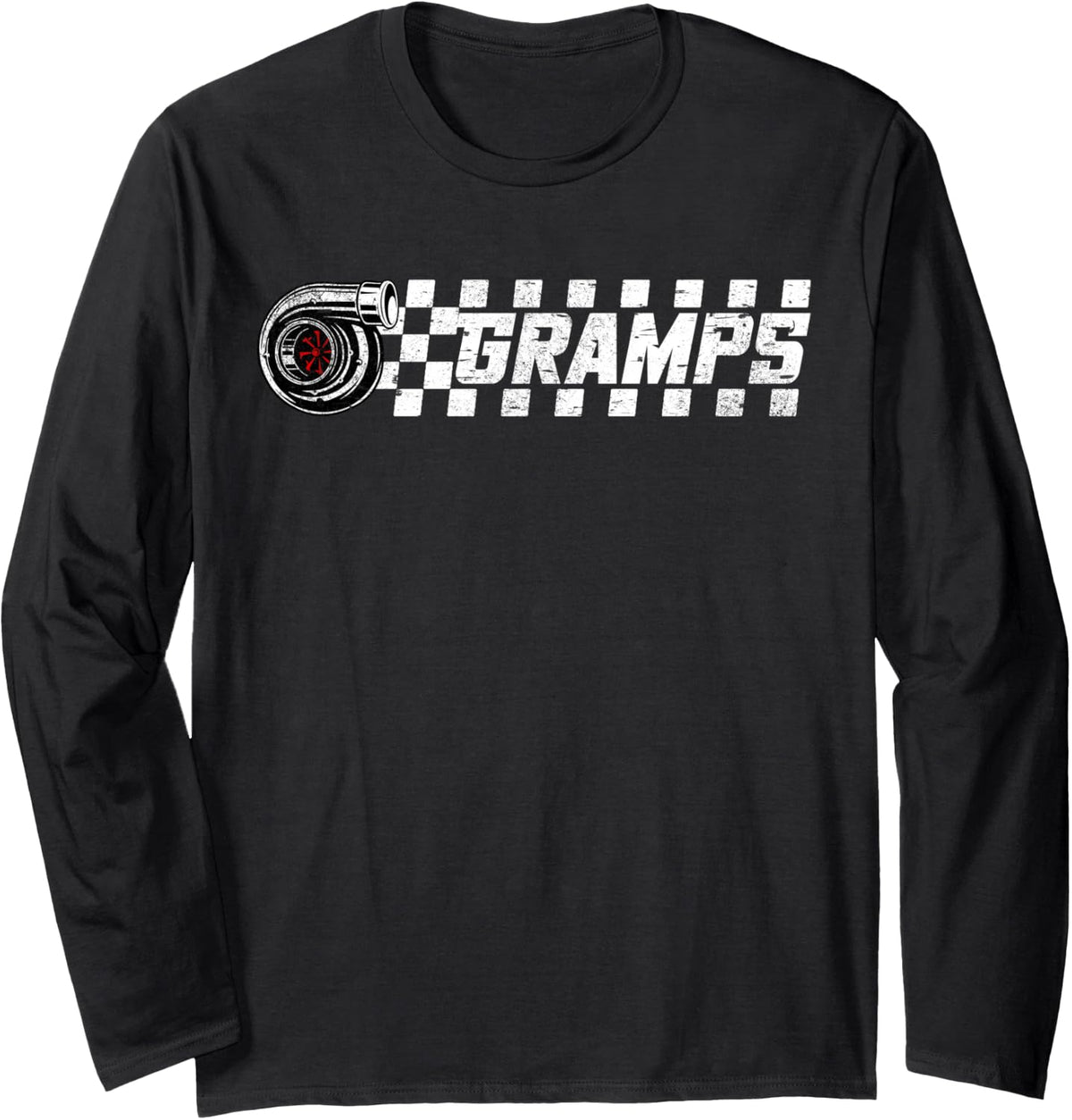 Birthday Party Matching Family Pit Crew Race Car Gramps Long Sleeve T-Shirt - Adult Unisex Black