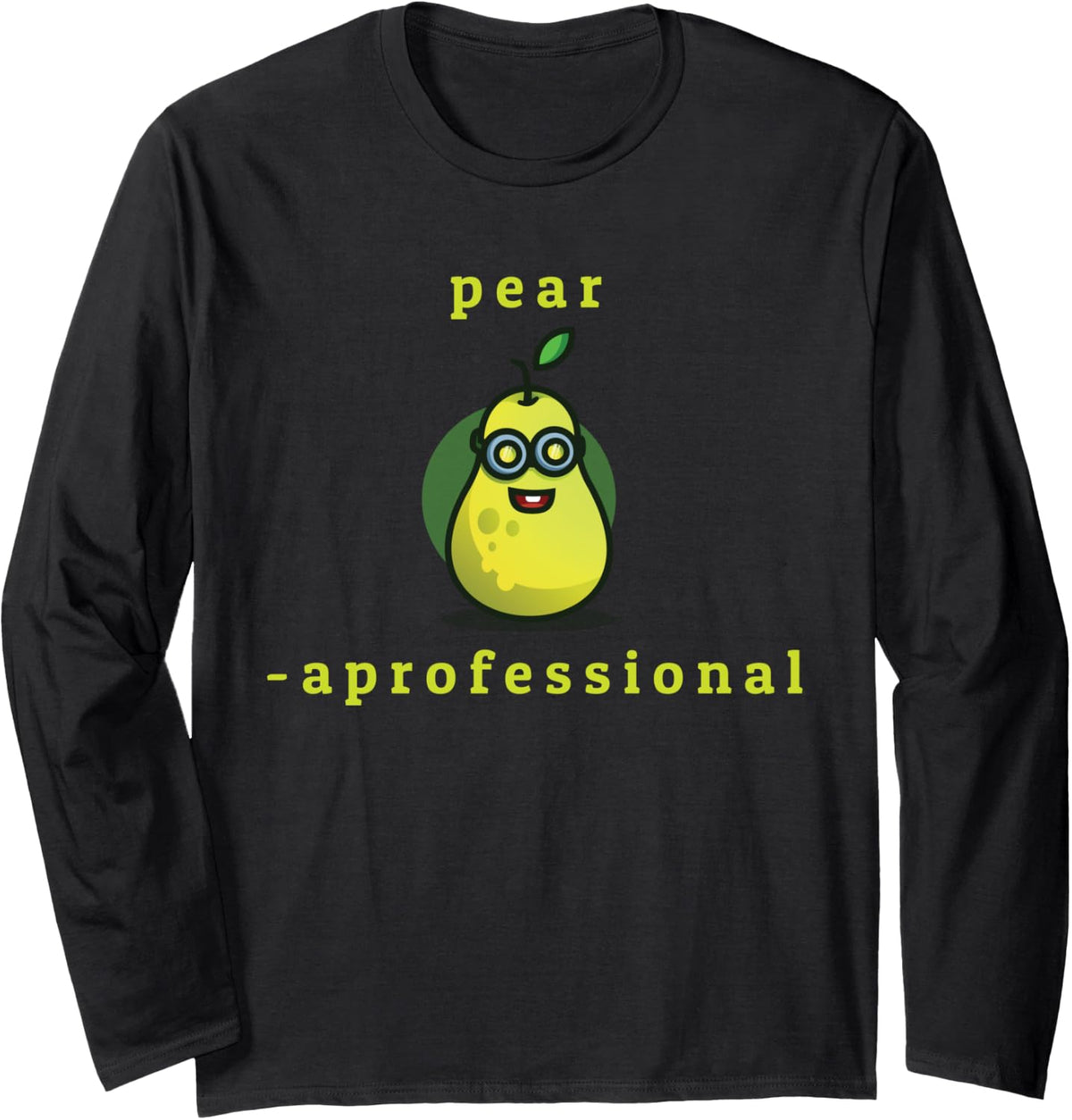 Cute Pear-aprofessional Paraprofessional Long Sleeve T-Shirt - Adult Unisex Black