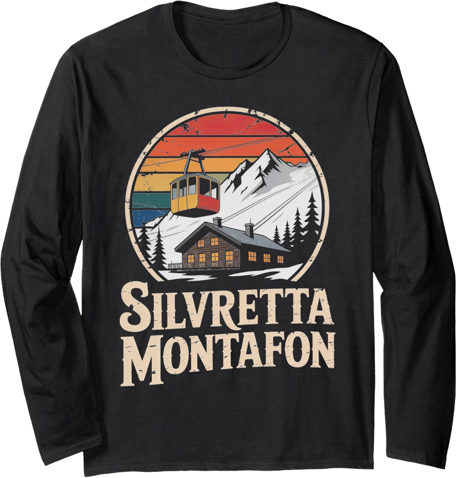 Silvretta Montafon Winter Mountain Tee Long Sleeve T-Shirt - Adult Unisex Black