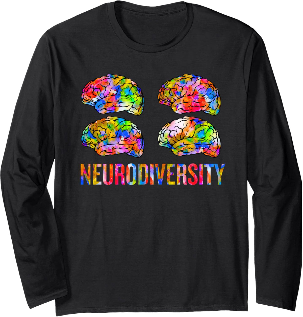 Neurodiversity Long Sleeve T-Shirt - Adult Unisex Black