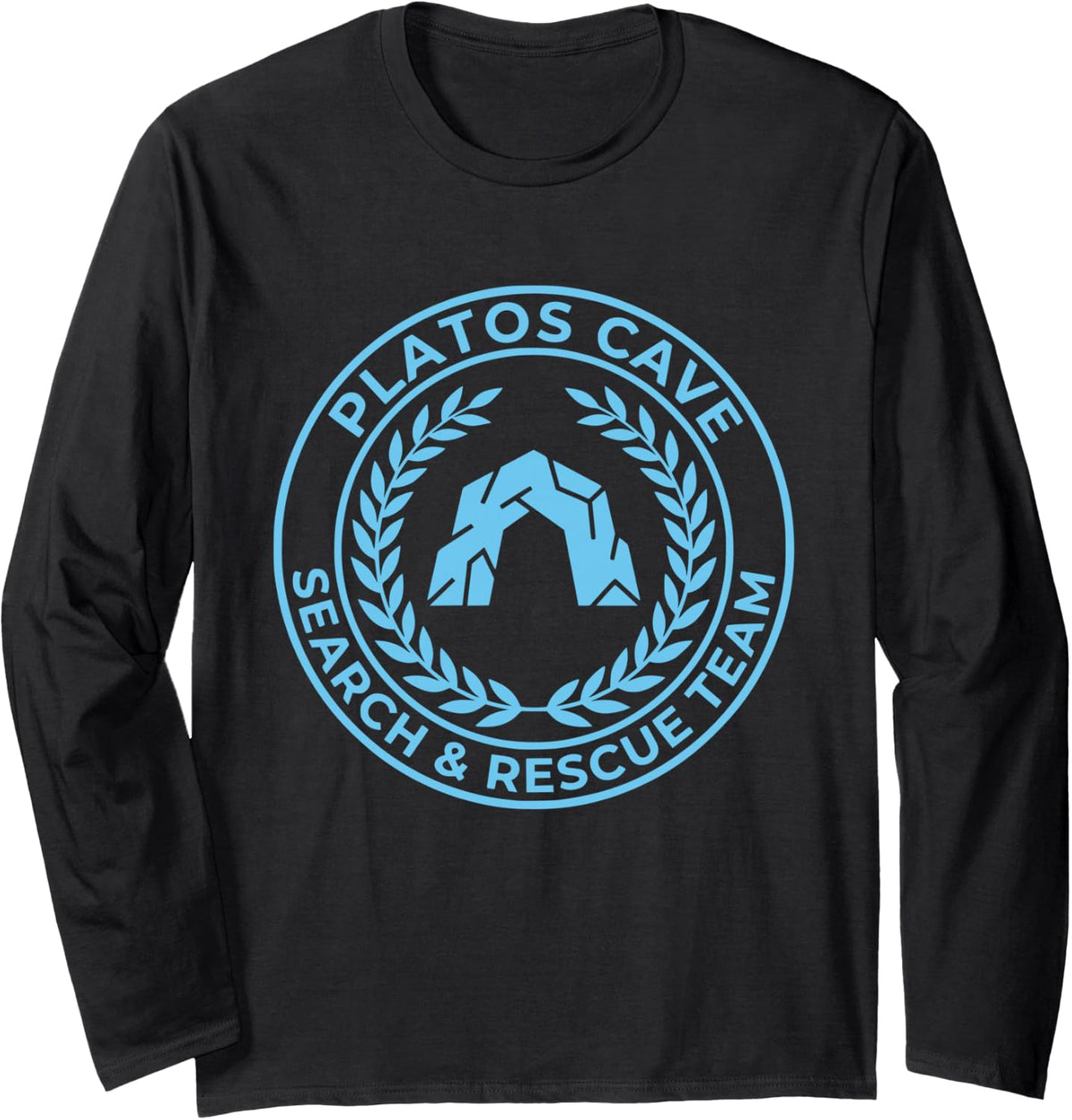 Funny Philosopher Platos Cave Search and Rescue Team Long Sleeve T-Shirt - Adult Unisex Black