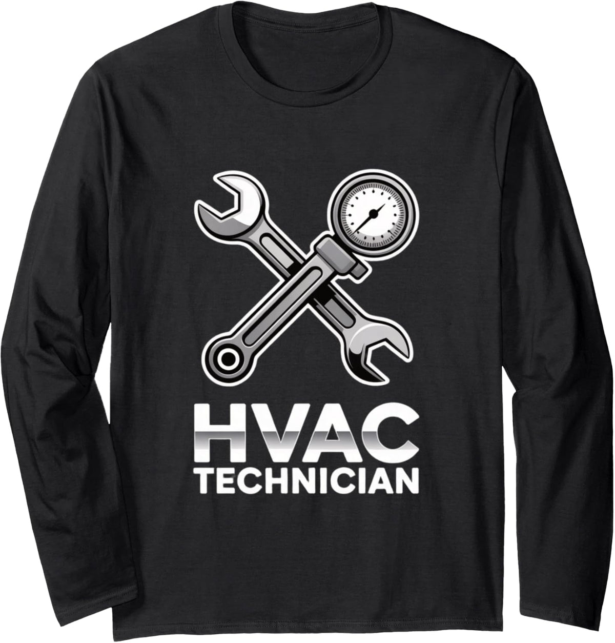 HVAC Technician Mechanical Systems Trade Long Sleeve T-Shirt - Adult Unisex Black