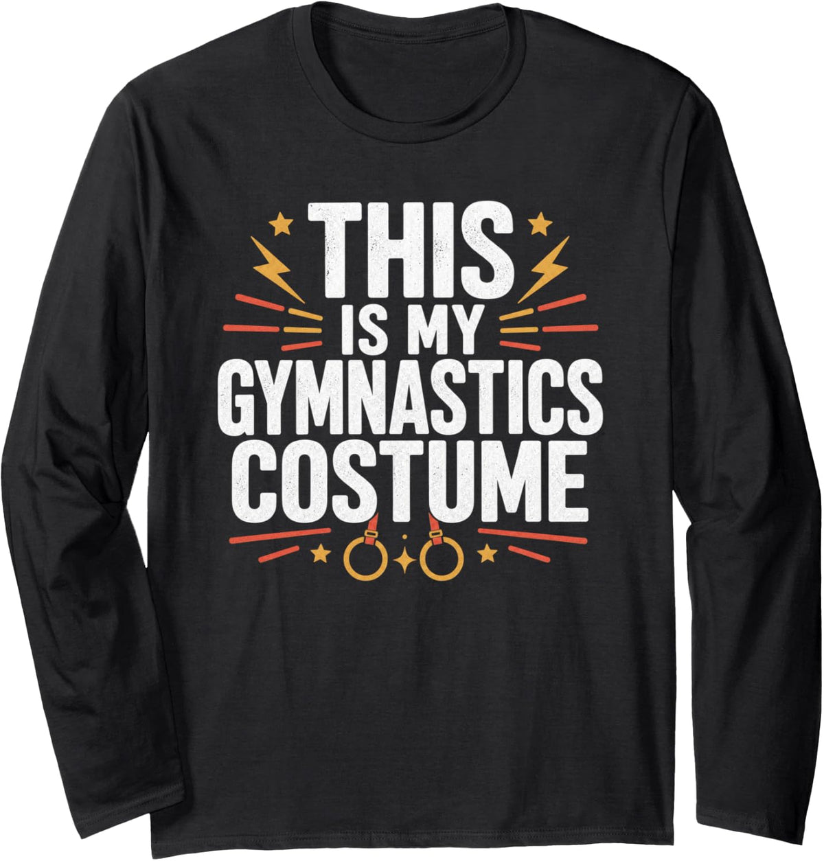 Gymnastics Costume Halloween Long Sleeve T-Shirt - Adult Unisex Black
