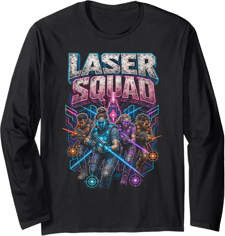 Laser Tag Squad Long Sleeve T-Shirt - Adult Unisex Black