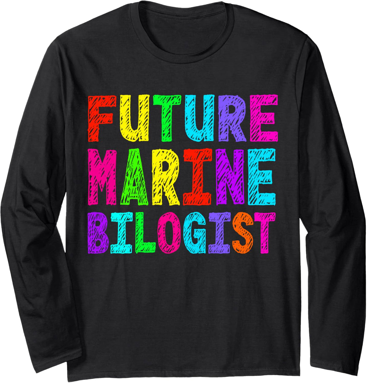 Future Marine Biologist Costume for Kids Long Sleeve T-Shirt - Adult Unisex Black